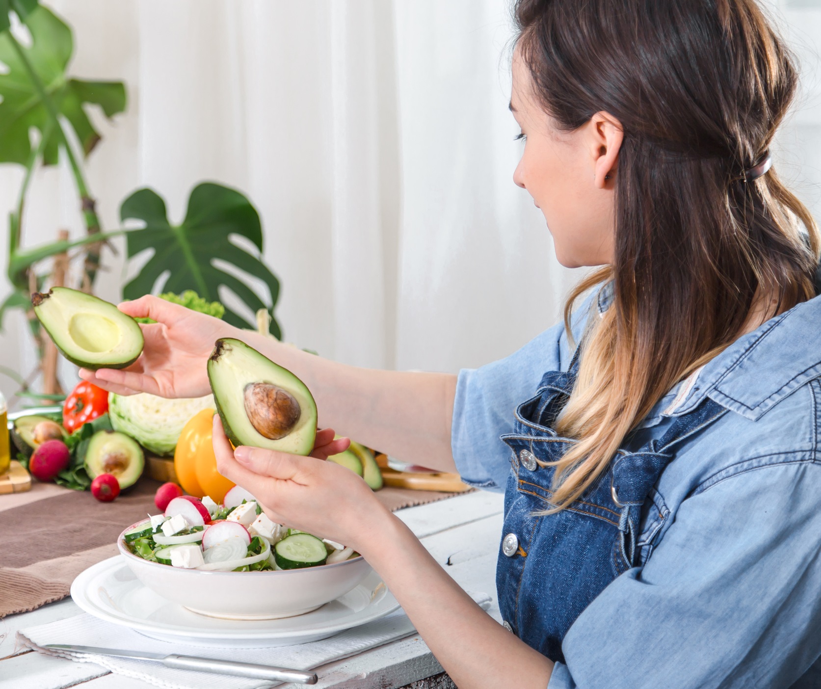 girl with avocado